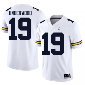 Bryce Underwood #19 White Men's Football Jersey | Official UM Wolverines University Authentic Edition U632Q193