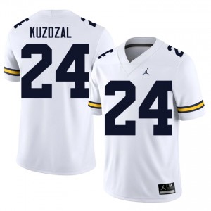 Bryson Kuzdzal #24 White Men's Football Jersey | Official U-M NCAA Authentic Edition WNQk8D71