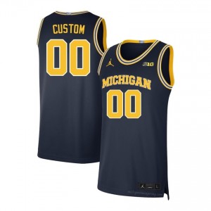 Wolverines Custom #00 Men's Basketball Jersey | Navy Stitch Player Gear 28O0o71O