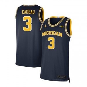 Navy UM Wolverines Elliot Cadeau #3 Basketball Stitch Jersey | Men's University Hoops Apparel 38488277