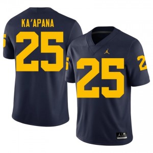 Micah Ka'apana UM Wolverines #25 Navy Men's Football University Embroidery Jersey | Fast Shipping 548i4p58