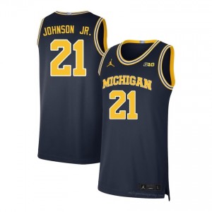 Michigan Wolverines Morez Johnson Jr. #21 Men's Basketball Jersey | Navy Stitch College Gear 17Ye07kP