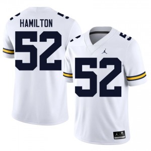 Ace Hamilton #52 White Wolverines Football Stitched Jersey | Men's NCAA Player Replica nJ634753