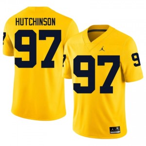 UM Wolverines Aidan Hutchinson #97 Men's Football Jersey | Maize Stitched University Gear cEA7Q371