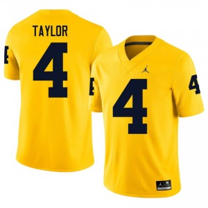 UM Wolverines Chase Taylor #4 Men's Football Jersey | Maize Stitch University Gear 5gSf0384
