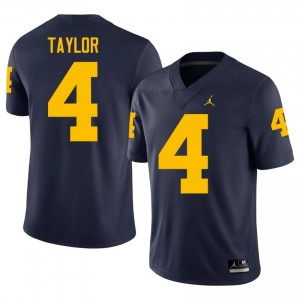 Chase Taylor Michigan #4 Navy Men's Football NCAA Stitched Jersey | Fast Shipping 4mh5V396