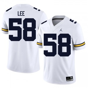 Malakai Lee #58 White Men's Football Jersey | Official UM Wolverines University Authentic Edition 84M7m374