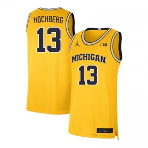 Harrison Hochberg Wolverines #13 Maize Men's Basketball Player Stitched Jersey | Fast Shipping 63aPD8xJ