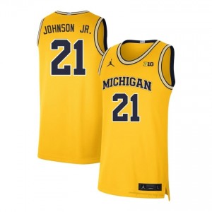 Morez Johnson Jr. Wolverines #21 Maize Men's Basketball Player Stitched Jersey | Fast Shipping 71lgb5h7