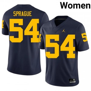 #54 Andrew Sprague Navy Premium Michigan Women's Jersey | Big Ten Player Football Excellence & Stitch s23Hh316