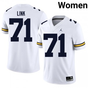 Evan Link #71 White Women's Football Jersey | Official UM Wolverines University Authentic Edition 3Yh5Cf52