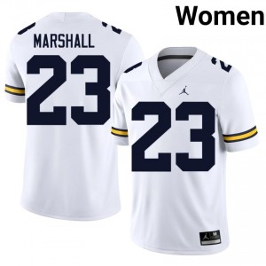Jordan Marshall #23 White Women's Football Jersey | Official UM Wolverines University Authentic Edition 5Cm8mM95