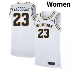 Yaxel Lendeborg #23 White Women's Basketball Jersey | Official Michigan Wolverines College Authentic Edition 795alP5E