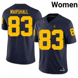 Zack Marshall UM Wolverines #83 Navy Women's Football University Stitch Jersey | Fast Shipping 6q1S5E53