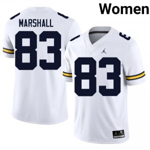 Zack Marshall #83 White Wolverines Football Stitched Jersey | Women's NCAA Player Replica 4711FH27