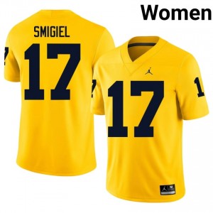 Maize Michigan Wolverines Brady Smigiel #17 Football Stitched Jersey | Women's College Football Apparel J7G1sC27