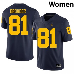 Jamar Browder Michigan #81 Navy Women's Football NCAA Embroidery Jersey | Fast Shipping 5l802275