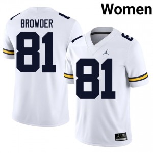 Jamar Browder #81 White Michigan Wolverines Football Stitched Jersey | Women's NCAA Player Replica 810K3288