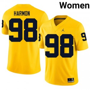 Maize Michigan Wolverines Tom Harmon #98 Football Stitched Jersey | Women's College Football Apparel r33r0845