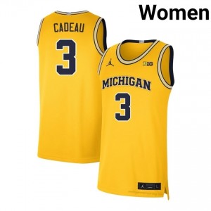 Elliot Cadeau Michigan Wolverines #3 Maize Women's Basketball College Stitched Jersey | Fast Shipping 43bWh030