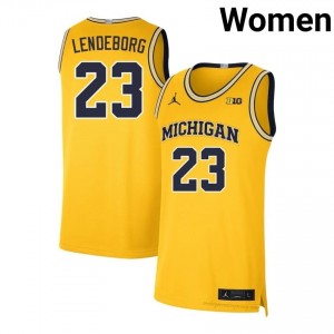 #23 Yaxel Lendeborg Maize Premium Michigan Women's Jersey | Big Ten NCAA Hoops Excellence & Stitched 12p0j3p6