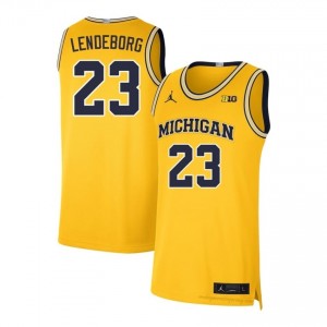 Yaxel Lendeborg Wolverines #23 Maize Men's Basketball Player Stitched Jersey | Fast Shipping 581Nks2j