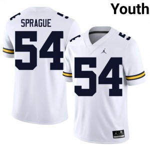 Andrew Sprague #54 White Michigan Wolverines Football Stitched Jersey | Youth NCAA Player Replica h3VlO263