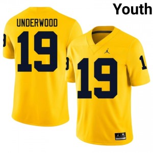Maize Michigan Wolverines Bryce Underwood #19 Football Embroidery Jersey | Youth College Football Apparel 8AnqY127