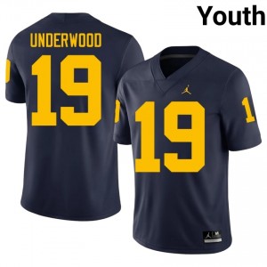 #19 Bryce Underwood Navy Premium Wolverines Youth Jersey | Big Ten Player Football Excellence & Stitch B126y486