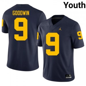 #9 Channing Goodwin Navy Premium Michigan Youth Jersey | Big Ten Player Football Excellence & Stitched q841F062