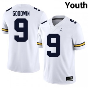 Channing Goodwin #9 White Youth Football Jersey | Official U-M NCAA Authentic Edition 54i30Q15