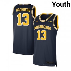 Wolverines Harrison Hochberg #13 Youth Basketball Jersey | Navy Stitch Player Gear 96BB8846
