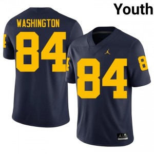 Jacob Washington UM Wolverines #84 Navy Youth Football University Stitched Jersey | Fast Shipping 12xu6v89
