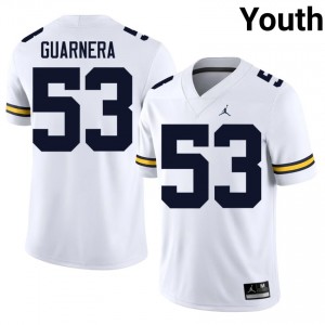 Jake Guarnera #53 White Youth Football Jersey | Official UM Wolverines University Authentic Edition 4Yd5a413