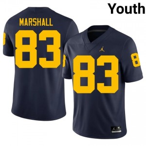 #83 Zack Marshall Navy Premium Michigan Youth Jersey | Big Ten Player Football Excellence & Embroidery ta3OQI62