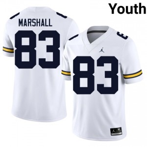 Zack Marshall #83 White Youth Football Jersey | Official U-M NCAA Authentic Edition lLDgS697