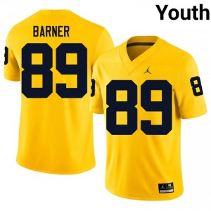 Maize Michigan Wolverines AJ Barner #89 Football Stitched Jersey | Youth College Football Apparel 3yA4VJ43