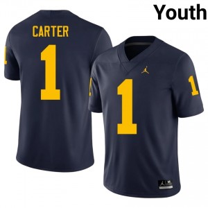 Anthony Carter U-M #1 Navy Youth Football NCAA Embroidery Jersey | Fast Shipping q4fe8441