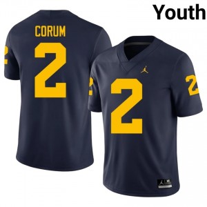 #2 Blake Corum Navy Premium Michigan Wolverines Youth Jersey | Big Ten College Football Excellence & Embroidery 6A0h7J77