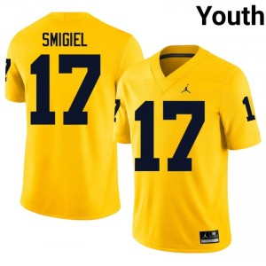 UM Wolverines Brady Smigiel #17 Youth Football Jersey | Maize Stitch University Gear PO8a3867