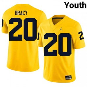 Michigan Chris Bracy #20 Youth Football Jersey | Maize Embroidery NCAA Gear 34U0T257