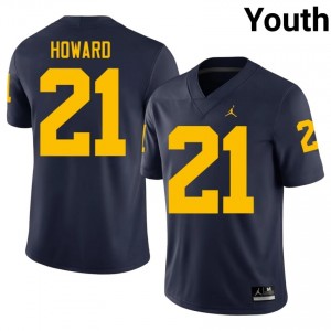 Desmond Howard UM Wolverines #21 Navy Youth Football University Stitch Jersey | Fast Shipping hG6M0W57