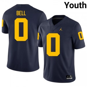 #0 Kendrick Bell Navy Premium Wolverines Youth Jersey | Big Ten Player Football Excellence & Stitched 25L76536