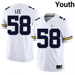Malakai Lee #58 White Youth Football Jersey | Official U-M NCAA Authentic Edition 350p1g72