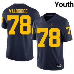 Marky Walbridge UM Wolverines #78 Navy Youth Football University Stitched Jersey | Fast Shipping 1t64sq11