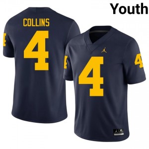 Nico Collins U-M #4 Navy Youth Football NCAA Embroidery Jersey | Fast Shipping t0Lk8V90