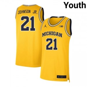 Morez Johnson Jr. Michigan Wolverines #21 Maize Youth Basketball College Stitched Jersey | Fast Shipping 99nrXdUM